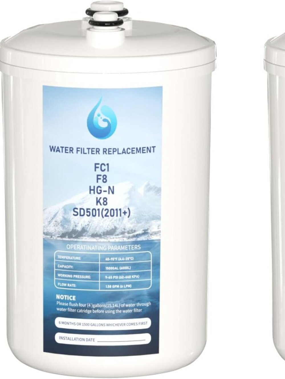 PACK of 2, FC1 F8 HG-N Water Filter Replacement Compatible Enagic Leveluk F8